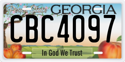 GA license plate CBC4097