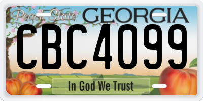 GA license plate CBC4099