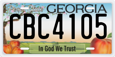 GA license plate CBC4105