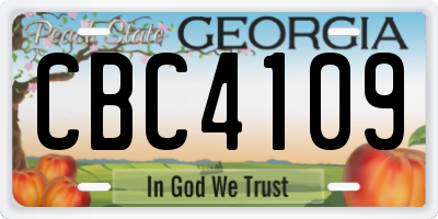 GA license plate CBC4109