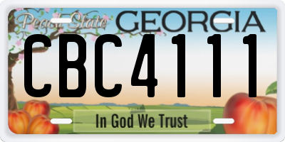 GA license plate CBC4111