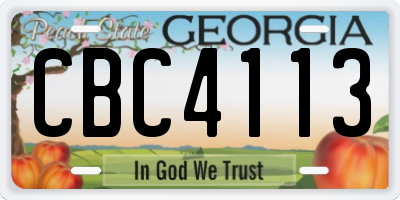GA license plate CBC4113