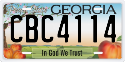GA license plate CBC4114