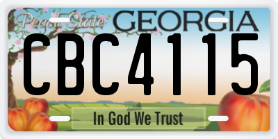 GA license plate CBC4115