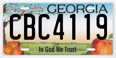 GA license plate CBC4119