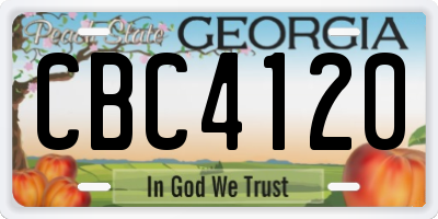 GA license plate CBC4120