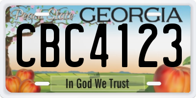 GA license plate CBC4123