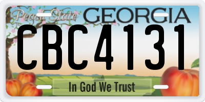 GA license plate CBC4131