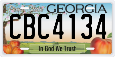 GA license plate CBC4134