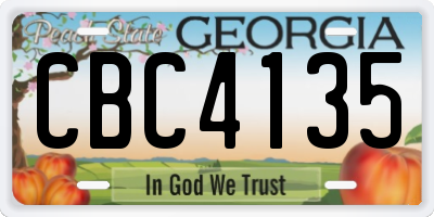 GA license plate CBC4135