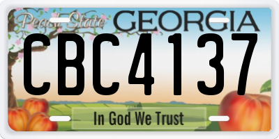 GA license plate CBC4137