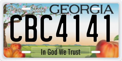 GA license plate CBC4141