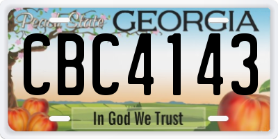 GA license plate CBC4143