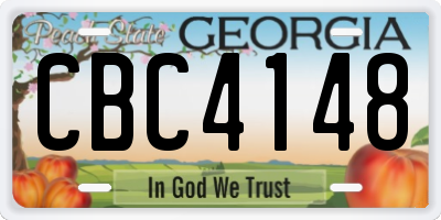 GA license plate CBC4148
