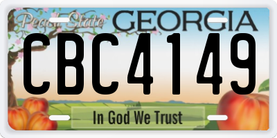GA license plate CBC4149
