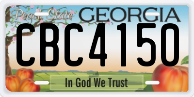GA license plate CBC4150