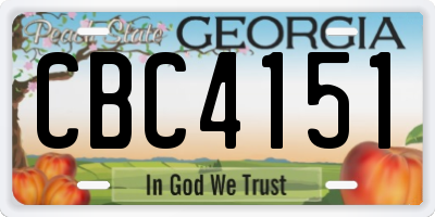 GA license plate CBC4151