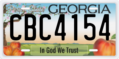GA license plate CBC4154