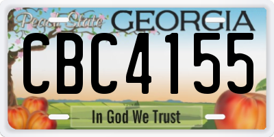 GA license plate CBC4155