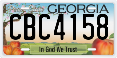 GA license plate CBC4158