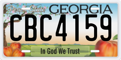 GA license plate CBC4159
