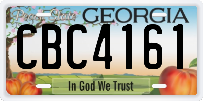 GA license plate CBC4161
