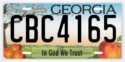 GA license plate CBC4165