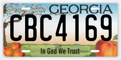 GA license plate CBC4169