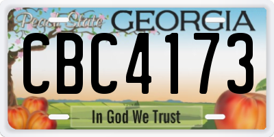 GA license plate CBC4173