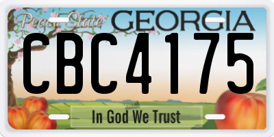 GA license plate CBC4175