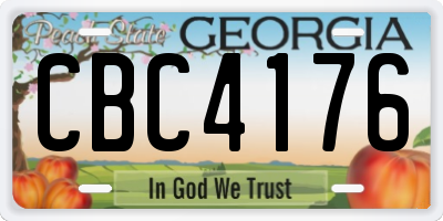 GA license plate CBC4176