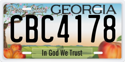 GA license plate CBC4178