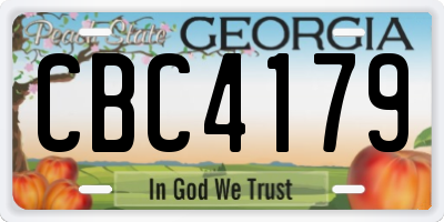 GA license plate CBC4179