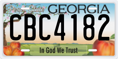 GA license plate CBC4182