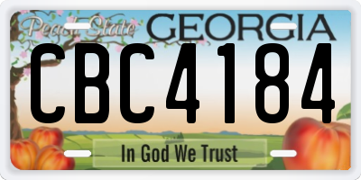 GA license plate CBC4184