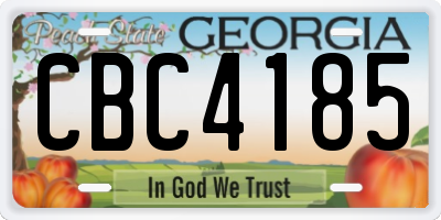 GA license plate CBC4185