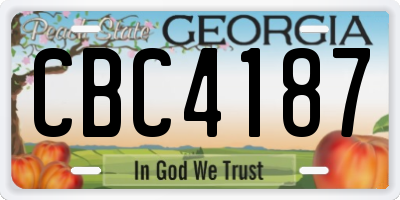 GA license plate CBC4187