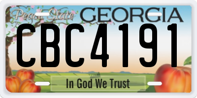 GA license plate CBC4191