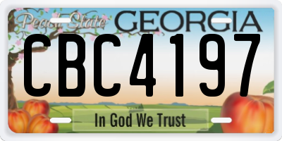 GA license plate CBC4197