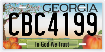GA license plate CBC4199