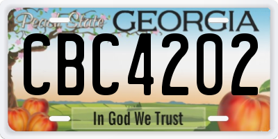 GA license plate CBC4202
