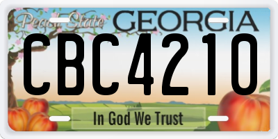 GA license plate CBC4210