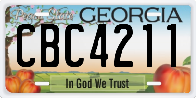 GA license plate CBC4211