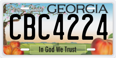 GA license plate CBC4224