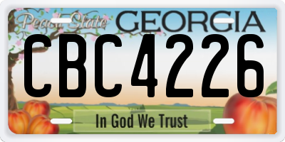 GA license plate CBC4226