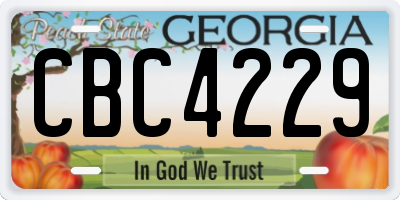 GA license plate CBC4229