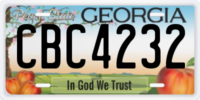 GA license plate CBC4232