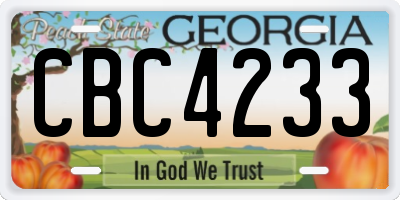GA license plate CBC4233
