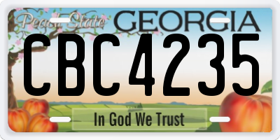GA license plate CBC4235