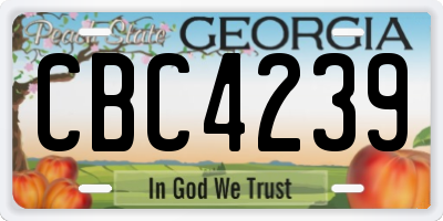 GA license plate CBC4239